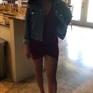 Burgundy stretchy dress